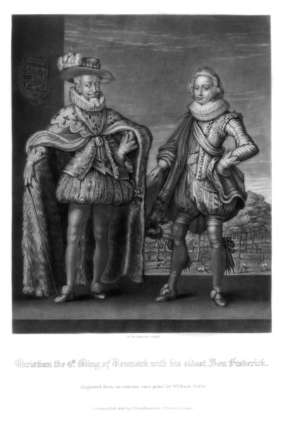 Christian IV, King of Denmark, with his eldest son Frederick, (1816).Artist: Robert Dunkarton