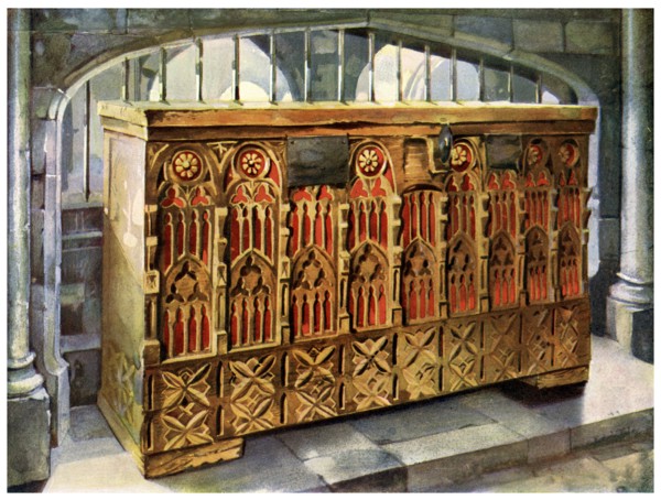 14th century buttressed coffer, 1910.Artist: Edwin Foley