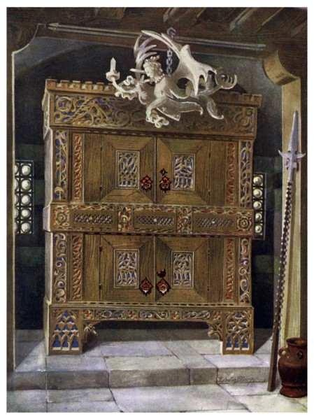Late Gothic schrank, 1910.Artist: Edwin Foley