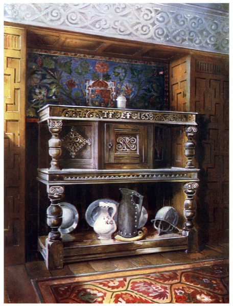 Court cupboard buffet, 1910.Artist: Edwin Foley