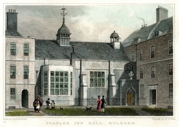 Staple Inn Hall, Holborn, London, 1830.Artist: HW Bond
