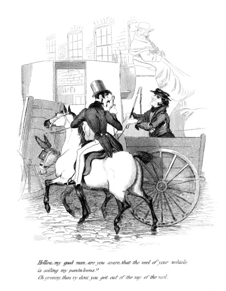 Cartoon on a riding theme, 19th century. Artist: Unknown