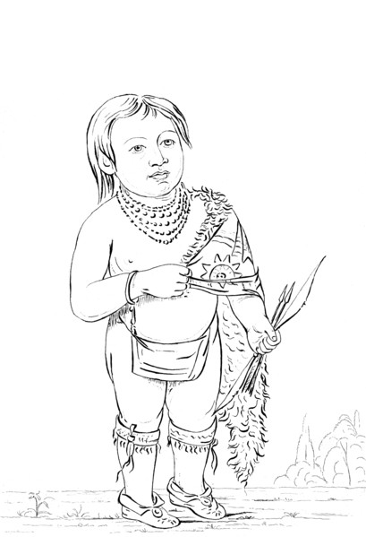 Six year old Native American chief, 1841.Artist: Myers and Co