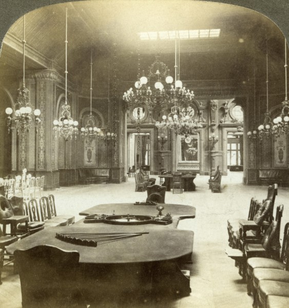 Roulette salon, Monte Carlo, Monaco.Artist: Underwood & Underwood