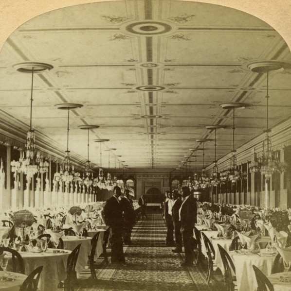 Dining room, Grand Union Hotel, Saratoga, New York, USA.Artist: BW Kilburn