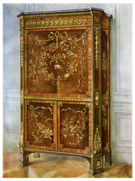 Inlaid ormolu mounted upright secretaire, French, 1911-1912.Artist: Edwin Foley