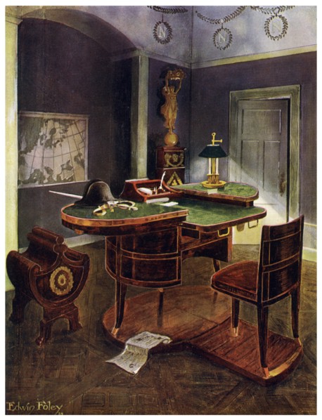 Campaign desk of Napoleon I, Chateau de la Malmaison, France, 1911-1912.Artist: Edwin Foley