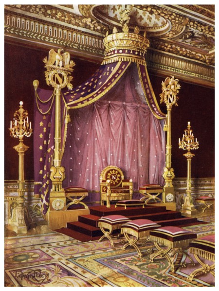 Throne room in the Palace of Fontainebleau, France, 1911-1912.Artist: Edwin Foley