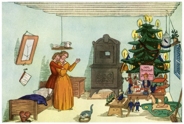 Christmas scene from King Nutcracker by Heinrich Hoffmann, 1853 (1956). Artist: Unknown