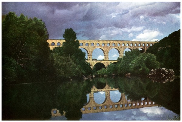 Pont du Gard, Roman aqueduct, Nimes, France, (1956). Artist: Unknown