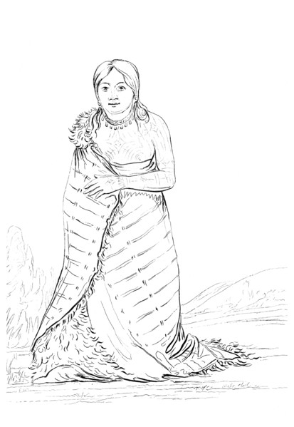'The Pure Fountain', wife of the chief of the Ponca tribe, 1841.Artist: Myers and Co