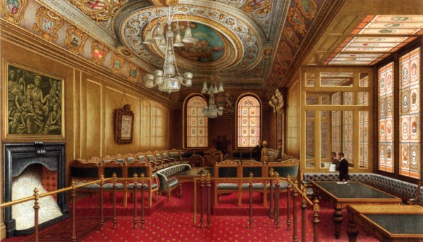 The Aldermen's Court Room, Guildhall, City of London, 1886.Artist: William Griggs