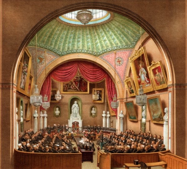 Council Chamber, Guildhall, City of London, 1886.Artist: William Griggs