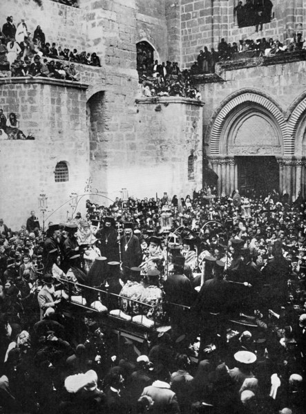 The Washing of the Feet, Church of the Holy Sepulchre, Jerusalem.Artist: The American Colony