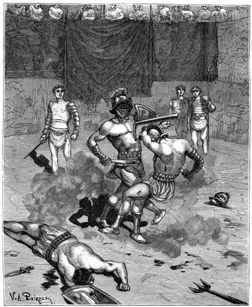Gladiatorial combat, 1882-1884. Artist: Unknown