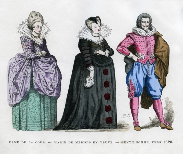 A lady of the court, Marie de' Medici as a widow, and a gentleman, c1620 (1882-1884). Artist: Unknown
