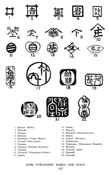 Some Japanese publishers' marks and seals, 19th century (1925). Artist: Unknown
