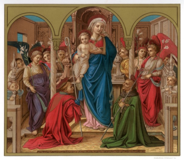 'Madonna and Child with St Fredianus and St Augustine', 1437-1438 (1870). Artist: Franz Kellerhoven