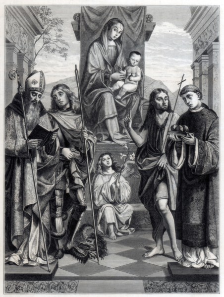 'Madonna seated on a Throne Surrounded with Saints', c1494-1517 (1870). Artist: Trichon