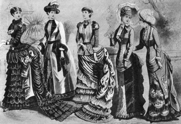 Women's fashion of the 1880s and 1890s, 1937. Artist: Unknown