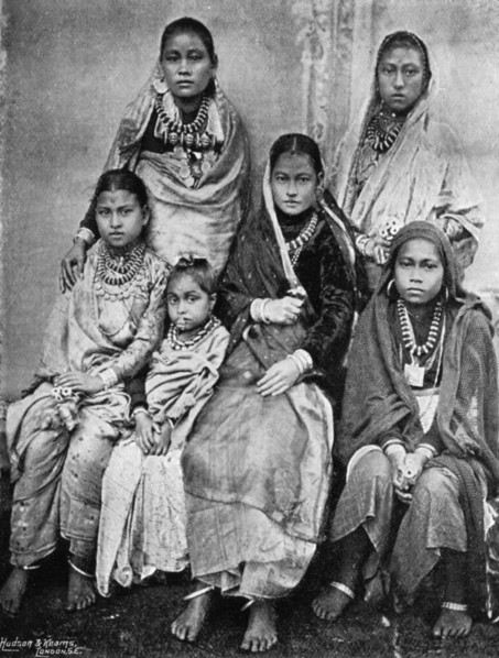Soldiers' wives and children of the 44th Gurkhas, 1896. Artist: Bourne & Shepherd