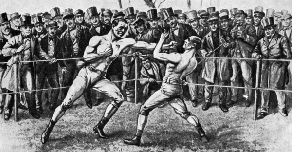 The last bare-knuckle fight, Farnborough, Hampshire, 17th April 1860 (1951). Artist: Unknown