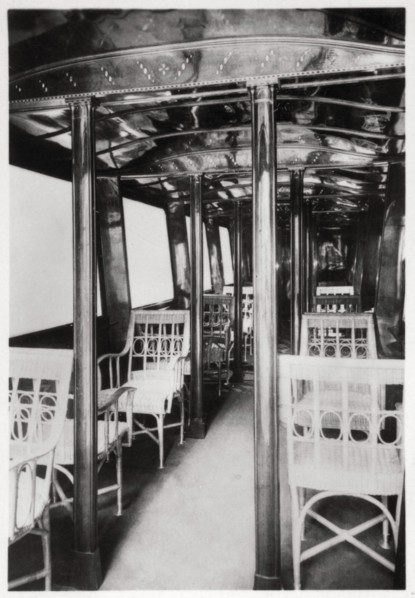 Passenger cabin of Zeppelin LZ7 'Deutschland I', 1909 (1933). Artist: Unknown