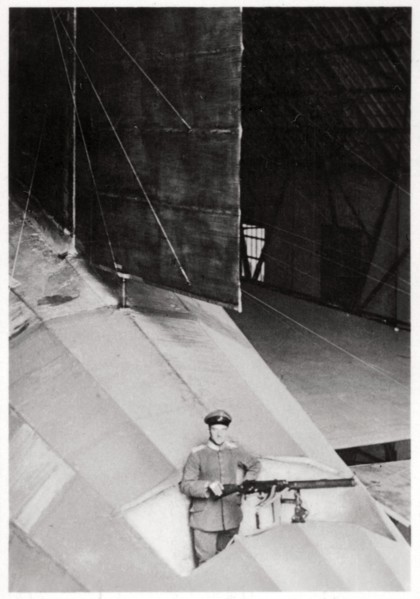 Tail gunner of a German army Zeppelin airship, World War I, 1914-1918 (1933). Artist: Unknown