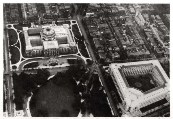 Aerial view of the Library of Congress, Washington DC, USA, from a Zeppelin, 1928 (1933). Artist: Unknown