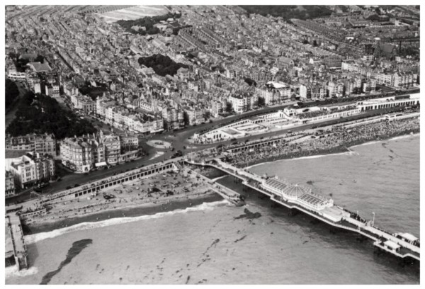 Aerial view of Brighton, Sussex, from a Zeppelin, 1931 (1933). Artist: Unknown