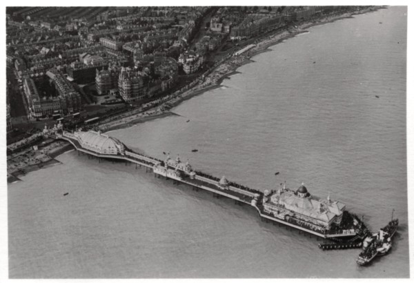 Aerial view of Eastbourne, Sussex, from a Zeppelin, 1931 (1933). Artist: Unknown