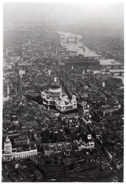 Aerial view of St Paul's Cathedral, London, from a Zeppelin, 1931 (1933). Artist: Unknown