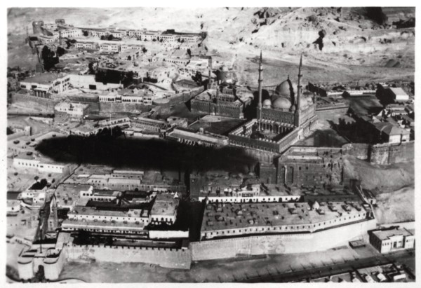 Aerial view of the Mosque of Muhammad Ali Pasha, Cairo, Egypt, from a Zeppelin, 1931 (1933). Artist: Unknown