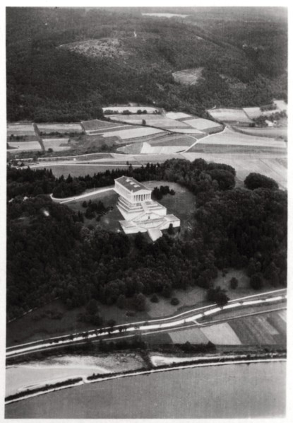 Aerial view of the Walhalla Temple, near Regensburg, Germany, from a Zeppelin, c1931 (1933). Artist: Unknown