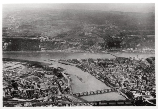 Aerial view of Koblenz, Rhine-Palantinate, Germany, from a Zeppelin, c1931 (1933). Artist: Unknown
