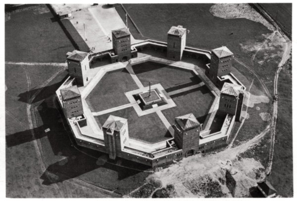 Aerial view of the Tannenberg Memorial, near Olsztynek, Poland, from a Zeppelin, c1931 (1933). Artist: Unknown