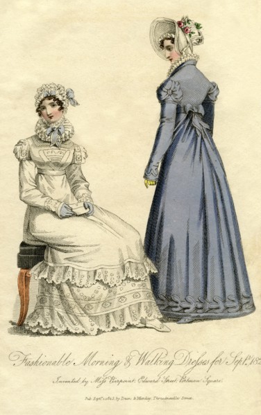 'Fashionable morning and walking dresses from September 1823'. Artist: Unknown