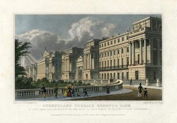 Cumberland Terrace, Regent's Park, London, 1827. Artist: J Tingle