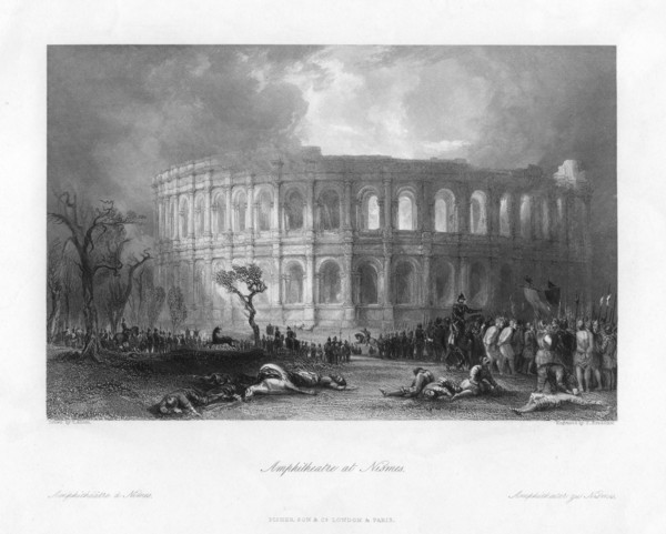 'Amphitheatre at Nismes', France, 19th century(?). Artist: S Bradshaw
