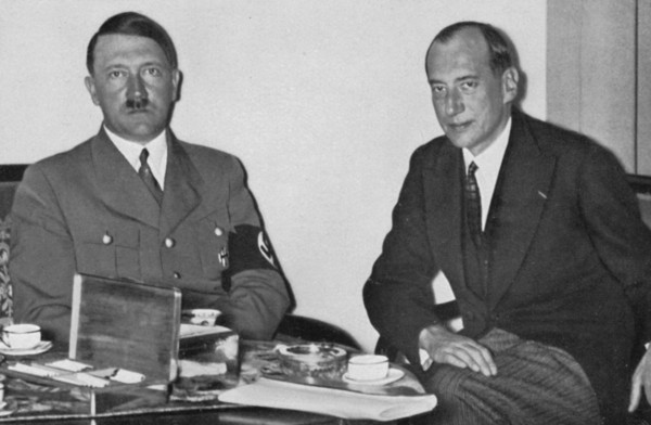 The Führer in talks with the Polish Foreign Minister, 1936. Artist: Unknown