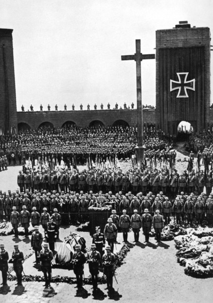 State funeral of President Paul von Hindenburg, Tannenberg, Germany, 1934. Artist: Unknown