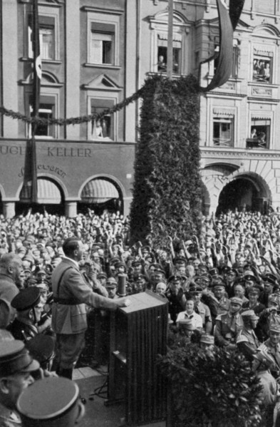 Celebrating the 15th anniversary of the formation of the Nazi Party, Rosenheim, Germany, 1935. Artist: Unknown