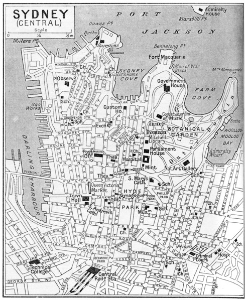 Map of central Sydney, New South Wales, Australia, c1924. Artist: Unknown