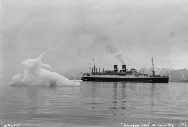 Blue Star Line's cruise ship SS 'Arandora Star', Kongsfjorden, Spitzbegen, Norway, 1929. Artist: Unknown