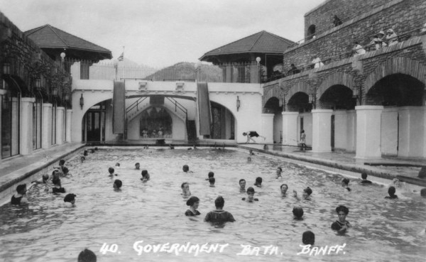 Government bath, Banff, Alberta, Canada, c1930s(?).Artist: Marjorie Bullock