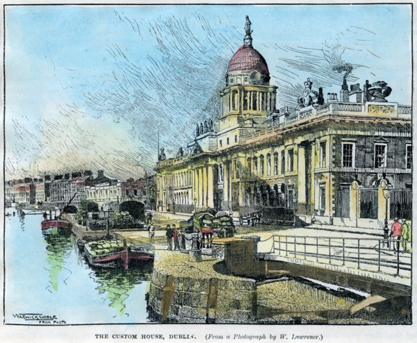 'The Custom House, Dublin', Ireland, c1890.Artist: Warwick Goble