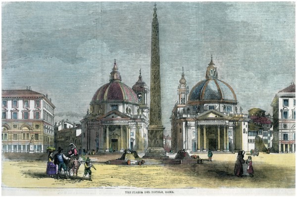 'The Piazza del Popolo, Rome', Italy, c1880. Artist: Unknown