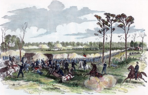 Battle of Shiloh, Tennessee, American Civil War, 6 April 1862. Artist: Unknown