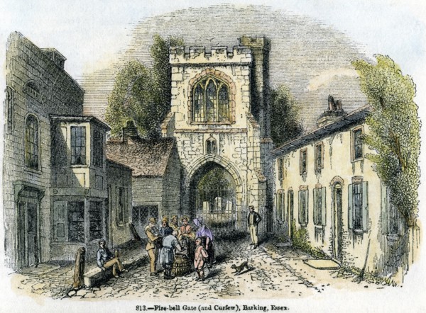 'Fire-bell Gate (and curfew), Barking, Essex', 1845. Artist: Unknown