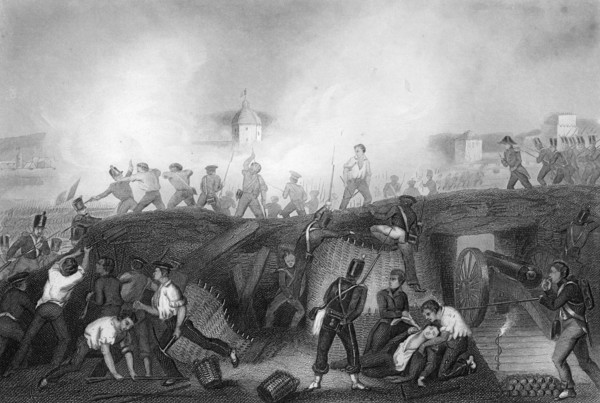 Capture of Ciudad Rodrigo, Spain, Peninsular War, 1812 (c1857).Artist: DJ Pound